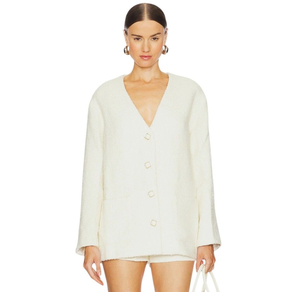 ASTR the Label Maidy Coat in Cream Small New Womens Blazer Jacket